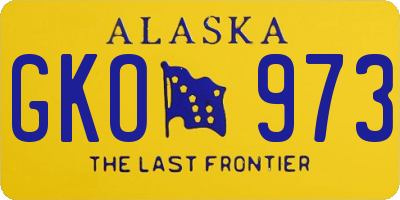 AK license plate GKO973