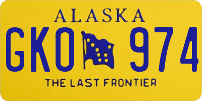 AK license plate GKO974
