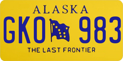 AK license plate GKO983