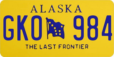 AK license plate GKO984