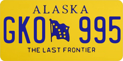 AK license plate GKO995