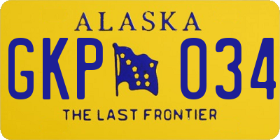AK license plate GKP034