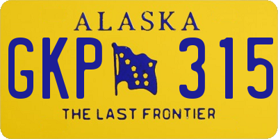 AK license plate GKP315