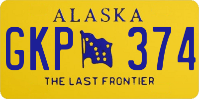 AK license plate GKP374