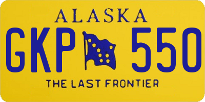 AK license plate GKP550