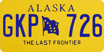 AK license plate GKP726
