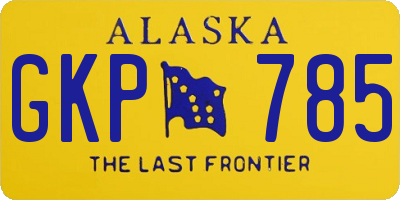 AK license plate GKP785