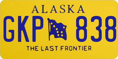 AK license plate GKP838
