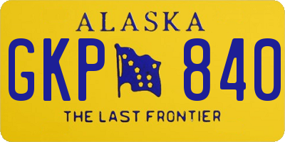 AK license plate GKP840