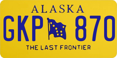 AK license plate GKP870