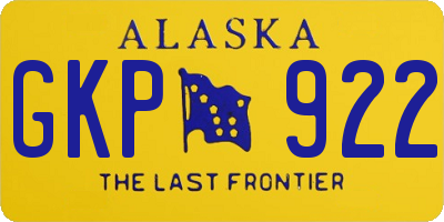 AK license plate GKP922