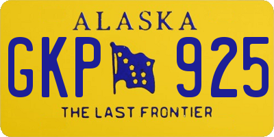 AK license plate GKP925