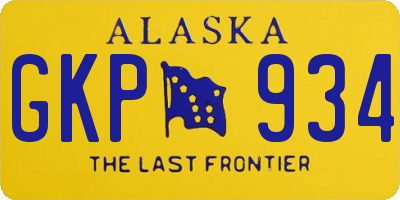 AK license plate GKP934