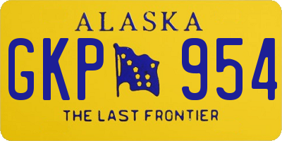 AK license plate GKP954