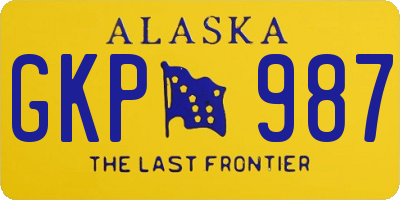 AK license plate GKP987