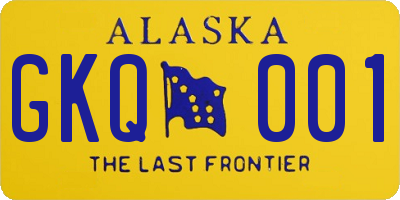 AK license plate GKQ001