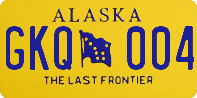 AK license plate GKQ004