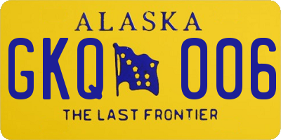 AK license plate GKQ006