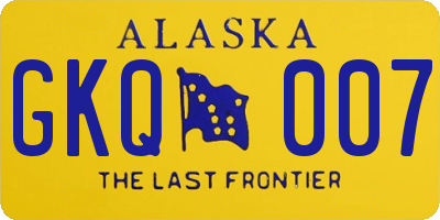 AK license plate GKQ007