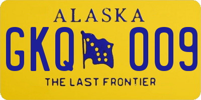 AK license plate GKQ009