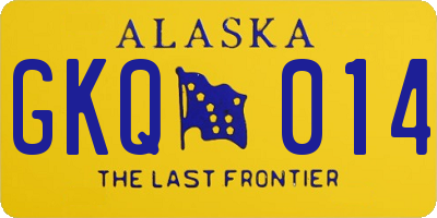 AK license plate GKQ014