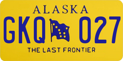 AK license plate GKQ027