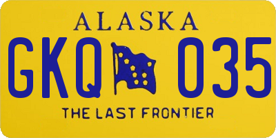 AK license plate GKQ035