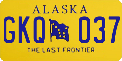 AK license plate GKQ037