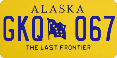 AK license plate GKQ067