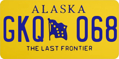 AK license plate GKQ068