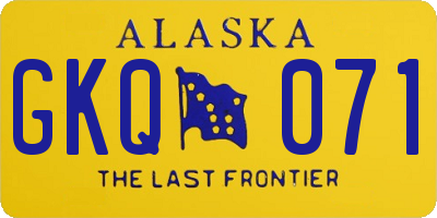 AK license plate GKQ071