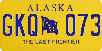 AK license plate GKQ073