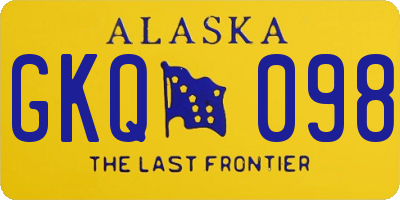 AK license plate GKQ098