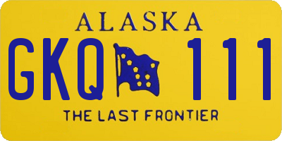 AK license plate GKQ111