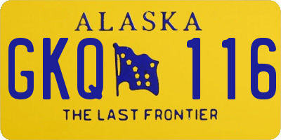 AK license plate GKQ116