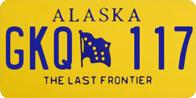 AK license plate GKQ117