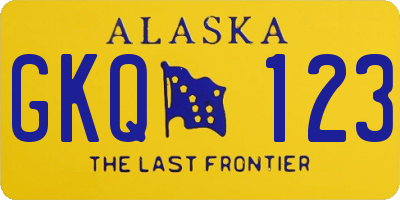 AK license plate GKQ123