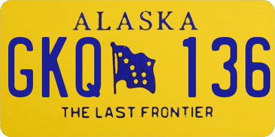AK license plate GKQ136
