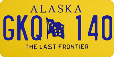 AK license plate GKQ140