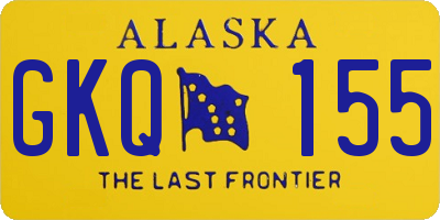 AK license plate GKQ155