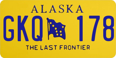 AK license plate GKQ178