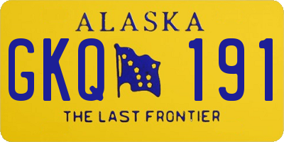 AK license plate GKQ191