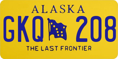 AK license plate GKQ208