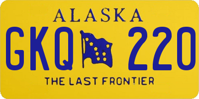 AK license plate GKQ220