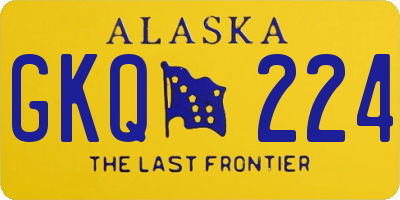 AK license plate GKQ224