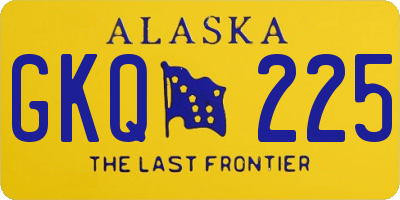 AK license plate GKQ225