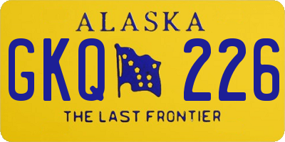 AK license plate GKQ226