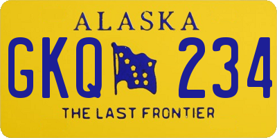 AK license plate GKQ234