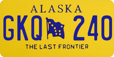 AK license plate GKQ240