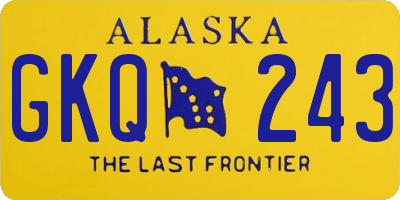 AK license plate GKQ243